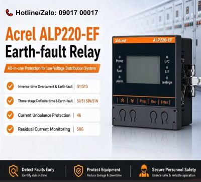 Acrel ALP220-EF – Relay bảo vệ quá dòng và chạm đất cho hệ thống điện hạ áp